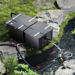SunSun Komplettset: CBF-350B Teichfilter bis 60000 L Teichfilteranlage Durchlauffilter, NEO10000 Teichpumpe 10000l/h 80W, CUV-236 Teichklärer UVC Klärer mit 36W, 25m Teichschlauch 25 mm, Y-Verteiler