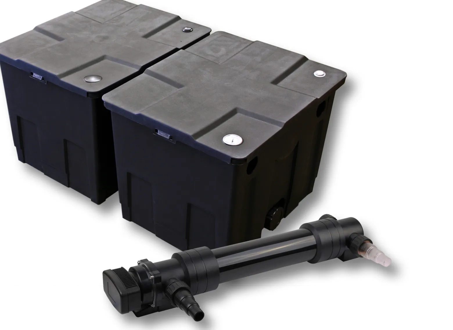 SunSun Komplettset: CBF-350B Teichfilter bis 60000 L Teichfilteranlage als Durchlauffilter, CUV-636 Teichklärer UVC Klärer mit 36 Watt UV-C Leistung