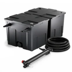 SunSun Komplettset: CBF-350B Teichfilter bis 60000 L Teichfilteranlage als Durchlauffilter, CUV-336 Teichklärer UVC Klärer mit 36W, 5m Teichschlauch 25 mm (1
