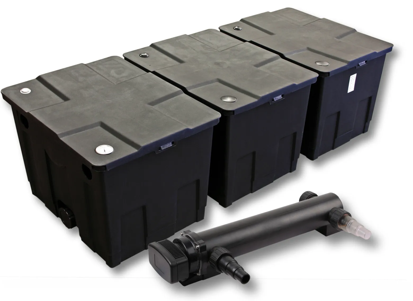 SunSun Komplettset: CBF-350C Teichfilter bis 90000 L Teichfilteranlage als Durchlauffilter, CUV-336 Teichklärer UVC Klärer mit 36 Watt UV-C Leistung