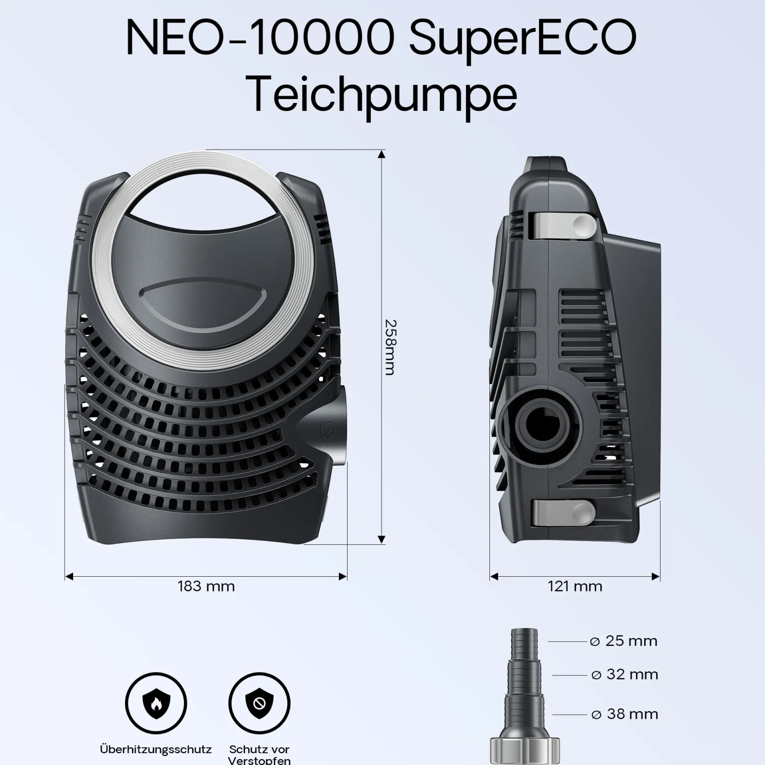SunSun Komplettset: CBF-350C Teichfilter bis 90000 L Teichfilteranlage als Durchlauffilter, NEO10000 SuperECO Teichpumpe 10000l/h 80W, CUV-236 Teichklärer UVC Klärer mit 36W, Y-Verteiler