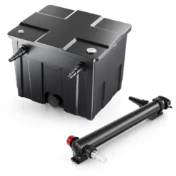 SunSun Komplettset: CBF-350 Teichfilter bis 12000 L Teichfilteranlage als Durchlauffilter, CUV-324 Teichklärer UVC Klärer mit 24 Watt UV-C Leistung