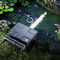 SunSun Komplettset: CBF-350 Teichfilter bis 12000 L Teichfilteranlage Durchlauffilter, NEO8000 Teichpumpe 8000l/h 70W, CUV-224 Teichklärer 24W, 10m Teichschlauch 38 mm, Schlauchschellen W1 44-47mm