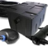 SunSun Komplettset: CBF-550 Teichfilter bis 60000 L Teichfilteranlage als Durchlauffilter, CTF-6000 SuperECO Teichpumpe 6000l/h 40W, CUV-224 Teichklärer UVC Klärer mit 24W, 25m Teichschlauch 25 mm