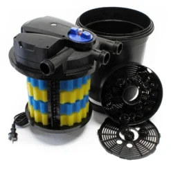 SunSun Komplettset: CPA-10000 Teichdruckfilter bis 12000 L mit 11 Watt UV-C Teichklärer, NEO3800 SuperEco Teichpumpe 3600l/h 20W, 5m Teichschlauch 38 mm (1 1/2"), Schlauchschellen W1 44-47mm