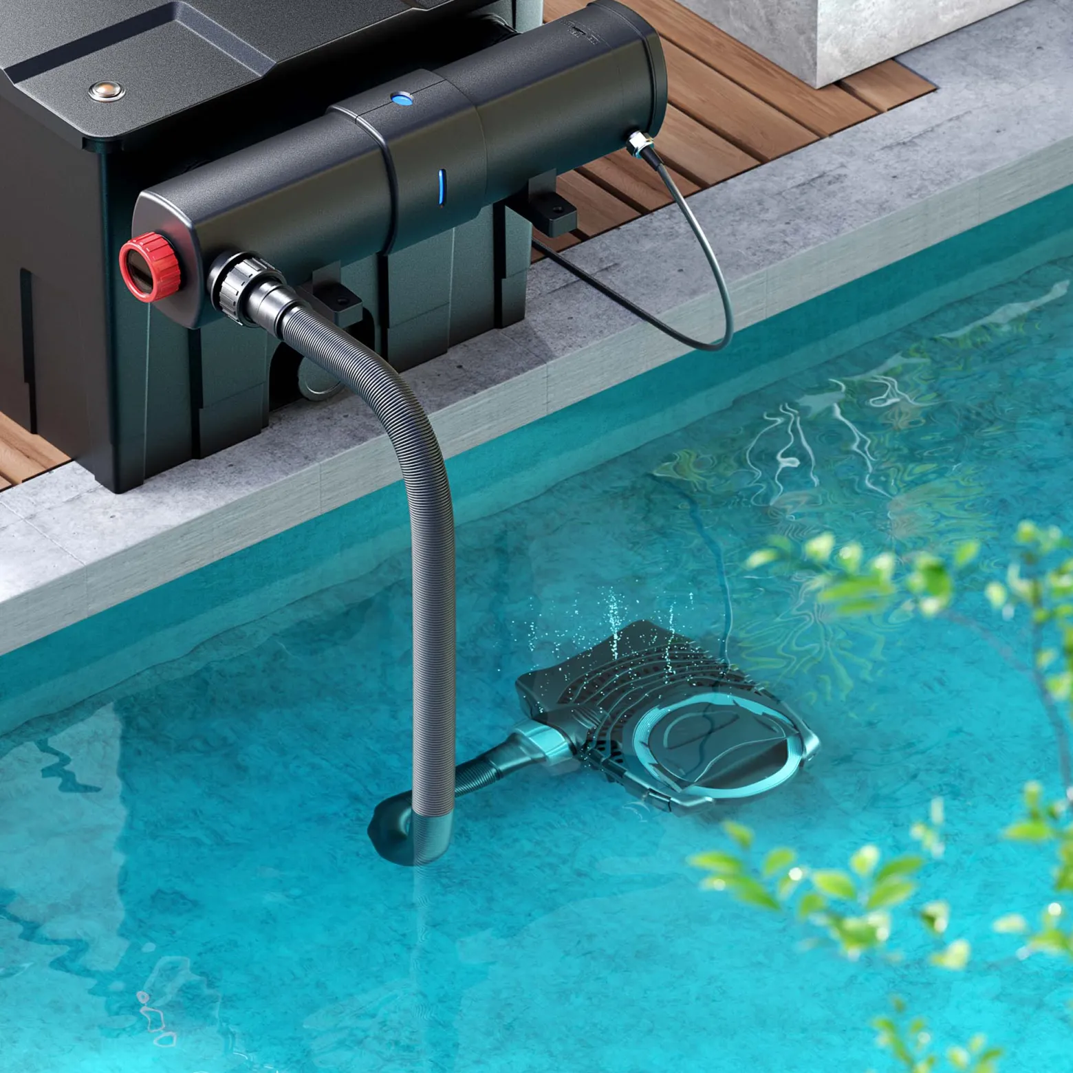 SunSun Komplettset: CPF-30000 Teichdruckfilter bis 12000 L mit 55 Watt UV-C Teichklärer, NEO6000 SuperEco Teichpumpe 6000l/h 40W, 5m Teichschlauch 38 mm (1 1/2"), Schlauchschellen W1 44-47mm