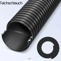 SunSun Komplettset: CPF-2500 Teichdruckfilter bis 6000 L mit 11 Watt UV-C Teichklärer, NEO3800 SuperEco Teichpumpe 3600l/h 20W, 5m Teichschlauch 32 mm (1 1/4