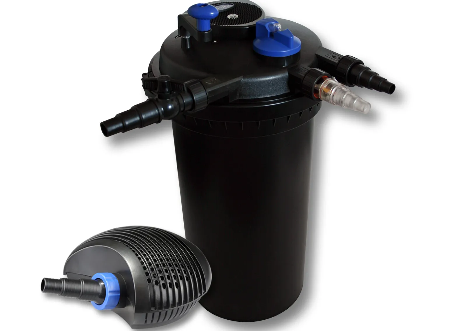 SunSun Komplettset: CPF-15000 Teichdruckfilter bis 30000 L mit 18 Watt UV-C Teichklärer, CTF-6000 SuperECO Teichpumpe 6000l/h 40W