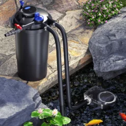 SunSun Komplettset: CPF-15000 Teichdruckfilter bis 30000 L mit 18 Watt UV-C Teichklärer, NEO6000 SuperEco Teichpumpe 6000l/h 40W, 5m Teichschlauch 38 mm (1 1/2