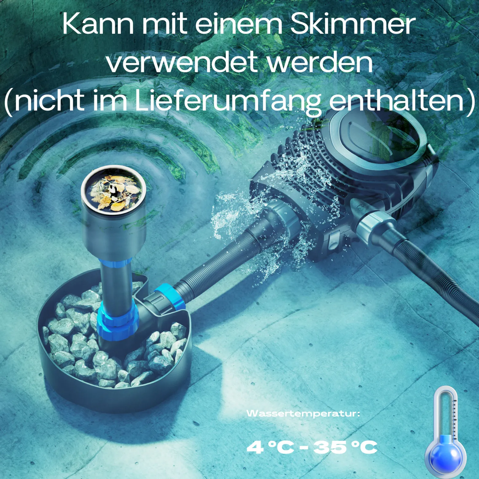 SunSun NEO-16000 SuperECO Teichpumpe 16.000 l/h / 140 W, energiesparende Filterpumpe, Bachlaufpumpe für Koiteiche, Umwälzpumpe, Skimmerpumpe, Gartenteichpumpe