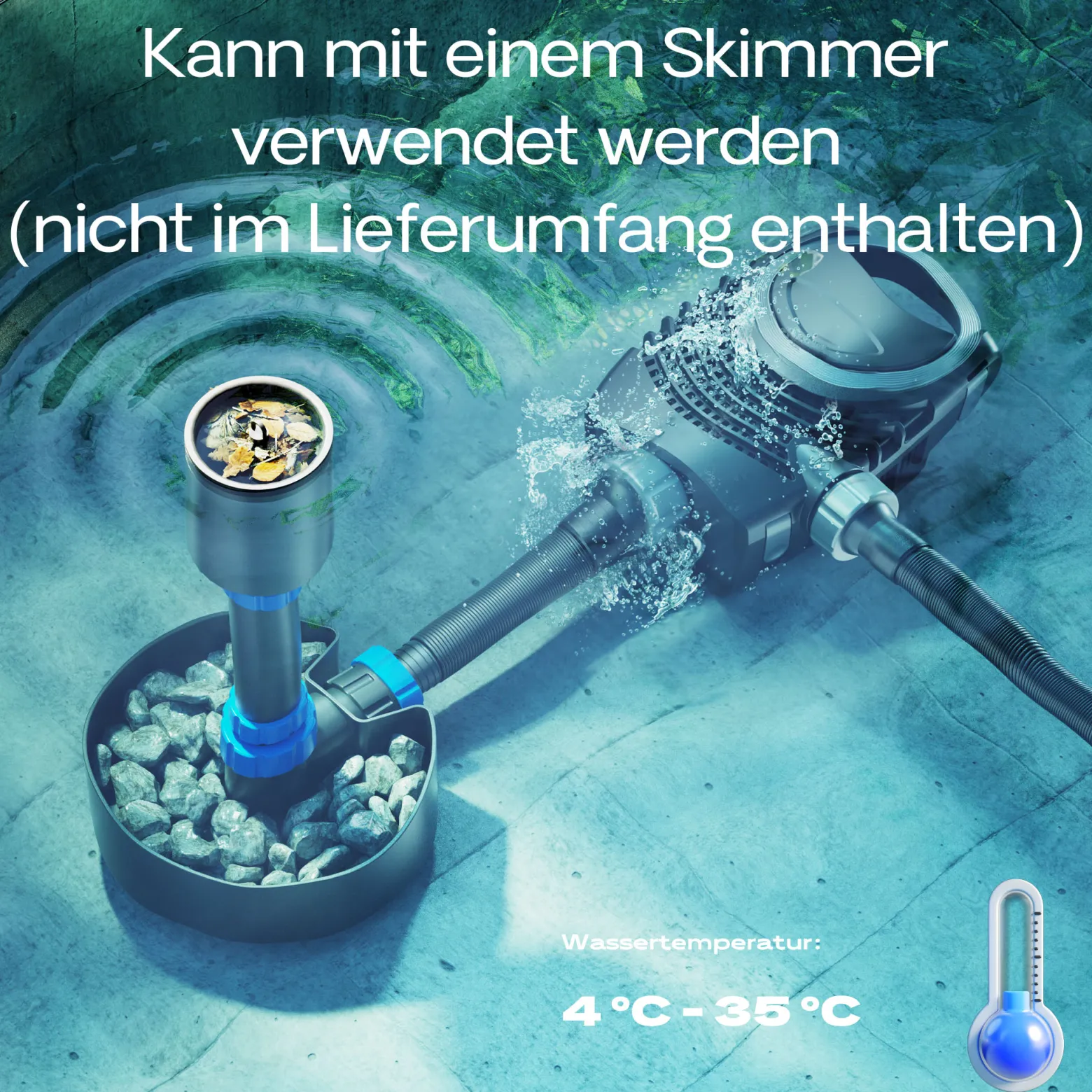 SunSun NEO-7000 SuperECO Teichpumpe 7000 l/h / 50 W, energiesparende Filterpumpe, Bachlaufpumpe für Koiteiche, Umwälzpumpe, Skimmerpumpe, Gartenteichpumpe