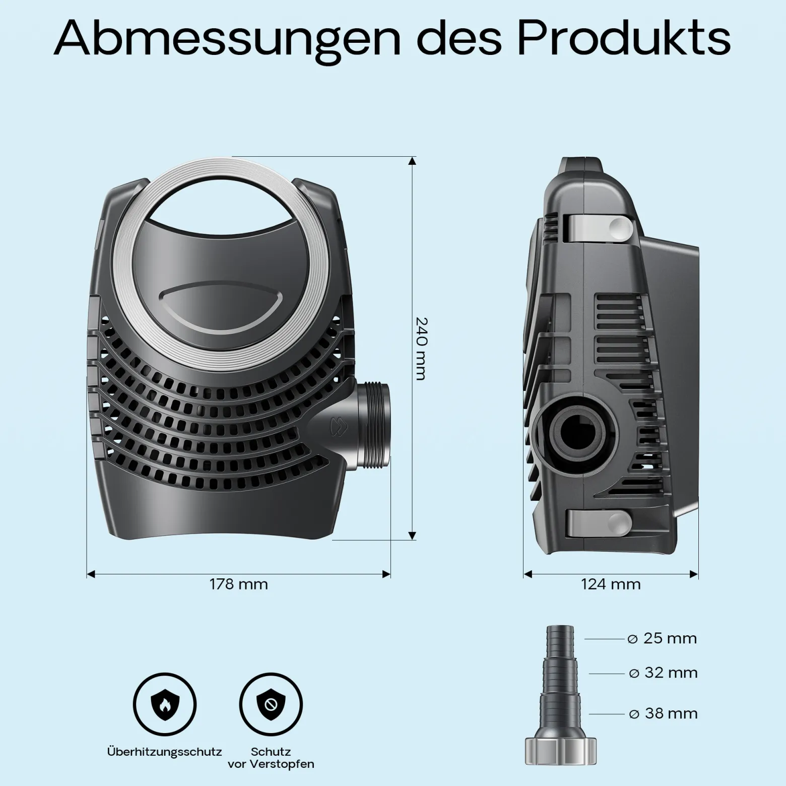 SunSun NEO-3800 SuperECO Teichpumpe 3600 l/h / 20 W, energiesparende Filterpumpe, Bachlaufpumpe für Koiteiche, Umwälzpumpe, Skimmerpumpe, Gartenteichpumpe