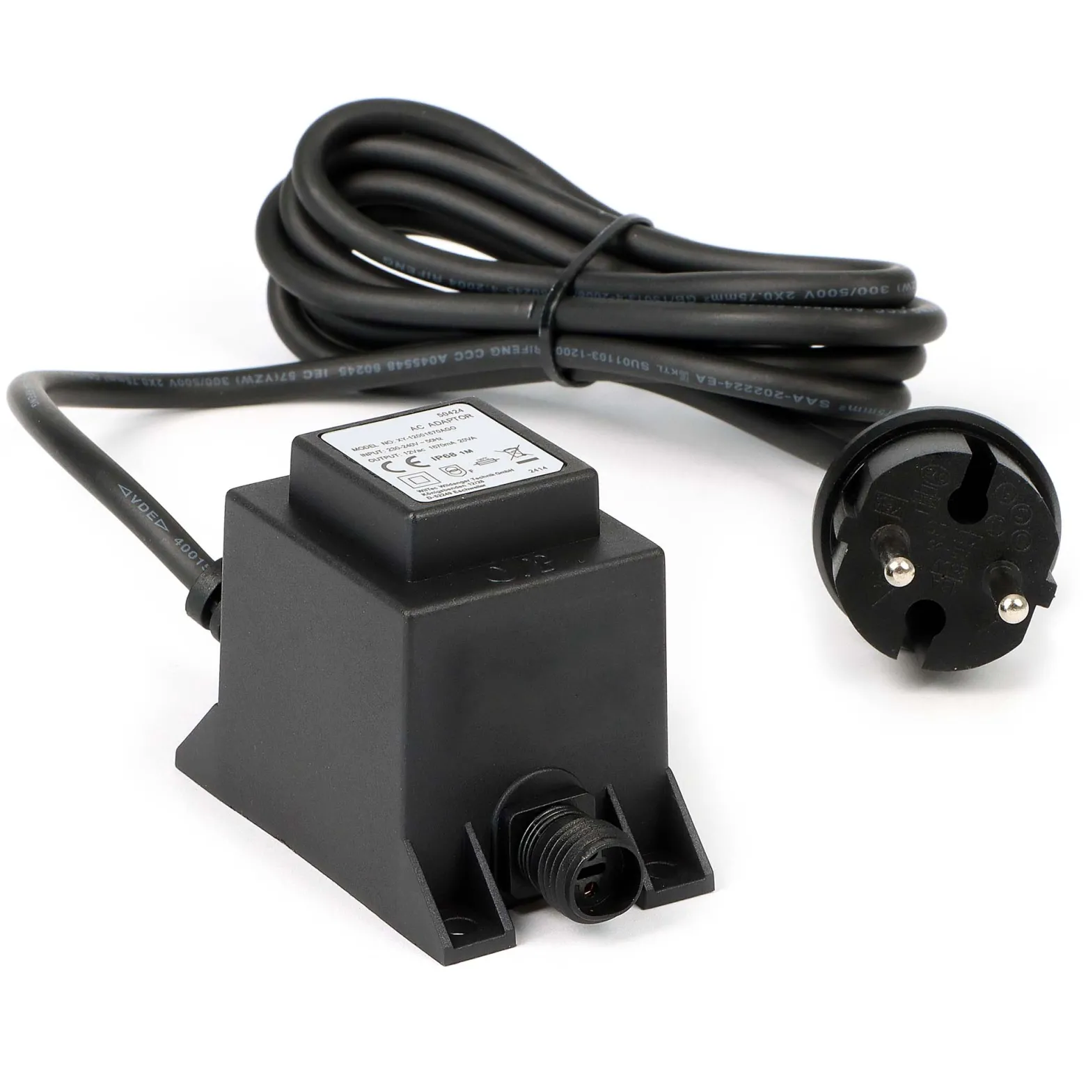 SunSun Netzteil JBA48V-12-1670U 12 V 1670 mA, 2-poliger Netzadapter mit Niedervolt-Stecksystem, Transformator IP68 für Teichbeleuchtung und Garten