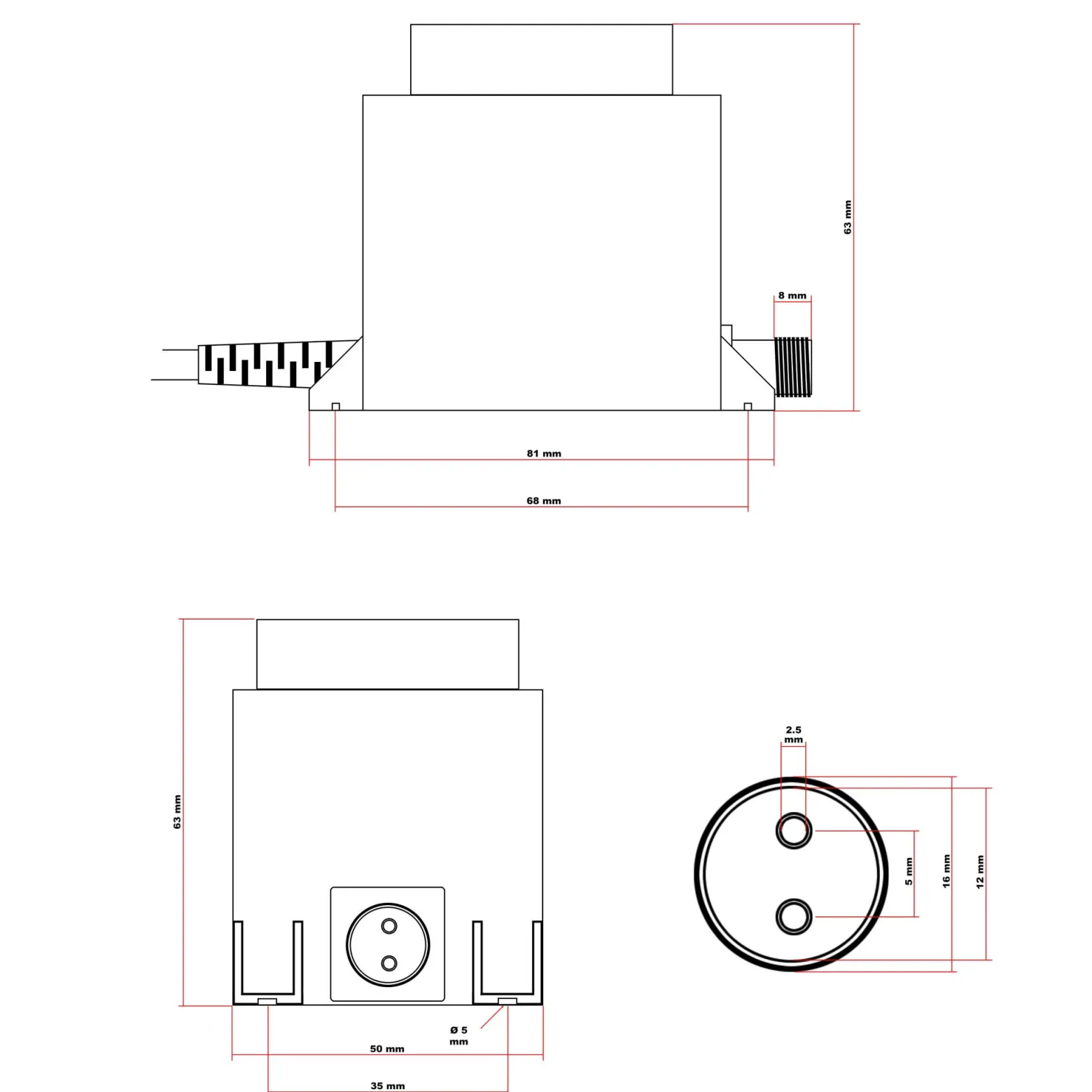 SunSun Netzteil JBA48V-12-1670U 12 V 1670 mA, 2-poliger Netzadapter mit Niedervolt-Stecksystem, Transformator IP68 für Teichbeleuchtung und Garten