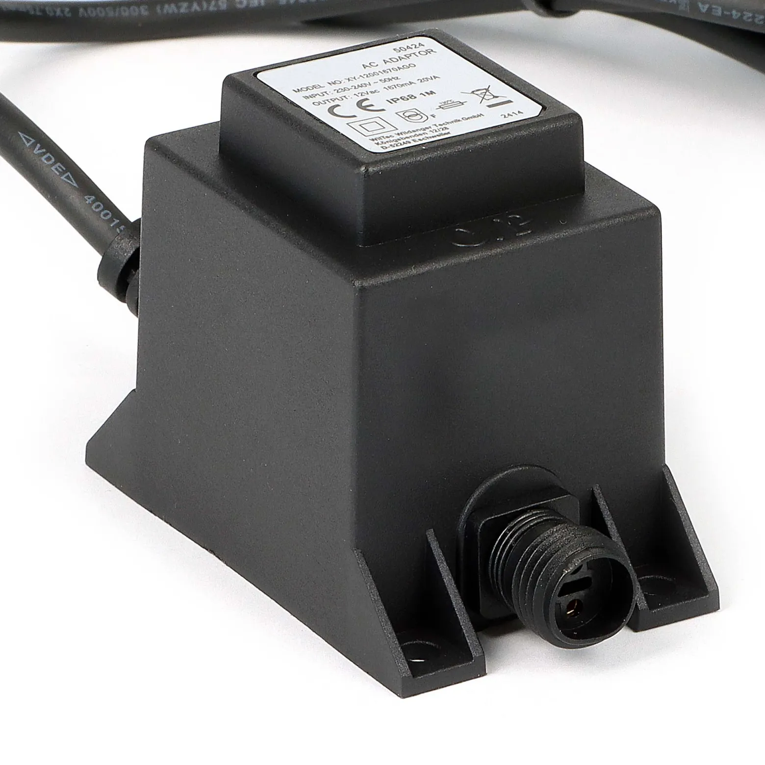 SunSun Netzteil JBA48V-12-1670U 12 V 1670 mA, 2-poliger Netzadapter mit Niedervolt-Stecksystem, Transformator IP68 für Teichbeleuchtung und Garten