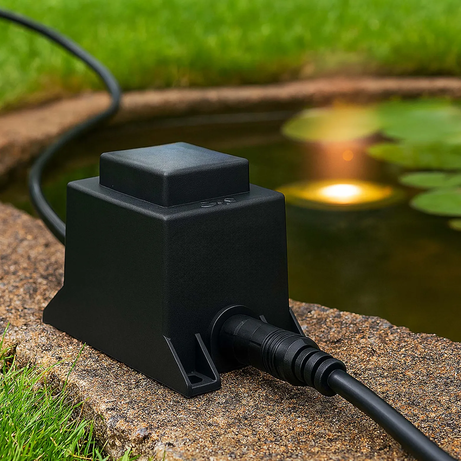 SunSun Netzteil JBA48V-12-1670U 12 V 1670 mA, 2-poliger Netzadapter mit Niedervolt-Stecksystem, Transformator IP68 für Teichbeleuchtung und Garten