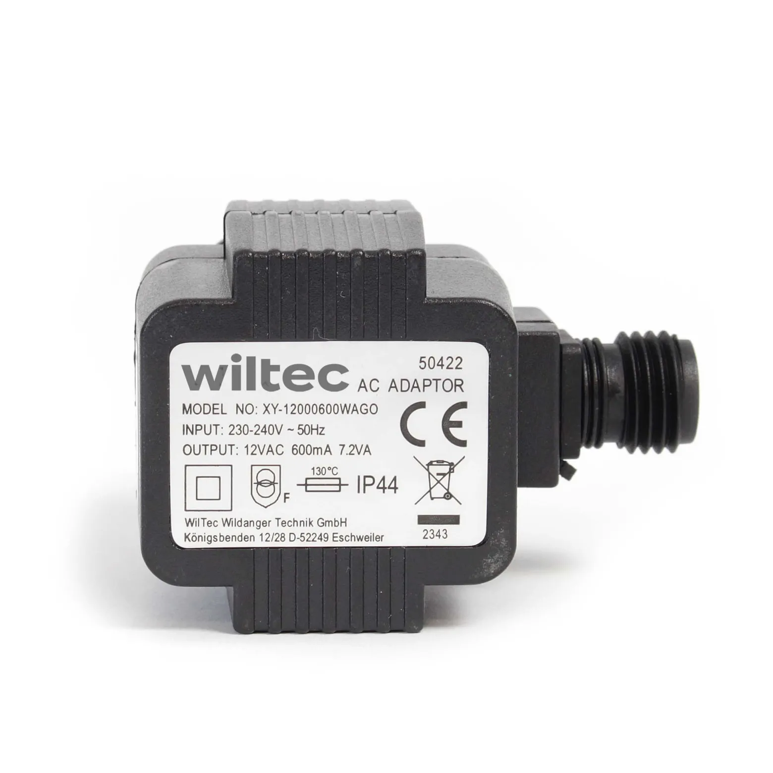 SunSun Netzteil JBA35V-12-050VA 12 V 600 mA, 2-poliger Netzadapter mit Niedervolt-Stecksystem, Transformator IP44 für Teichbeleuchtung und Garten