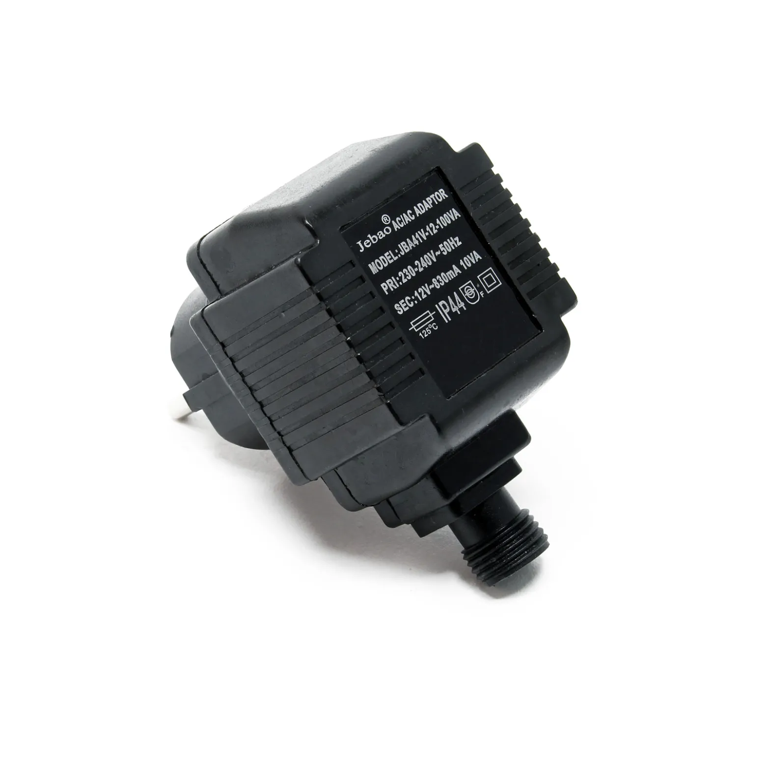 SunSun Netzteil JBA41V-12-100VA 12 V 830 mA, 2-poliger Netzadapter mit Niedervolt-Stecksystem, Transformator IP44 für Teichbeleuchtung und Garten