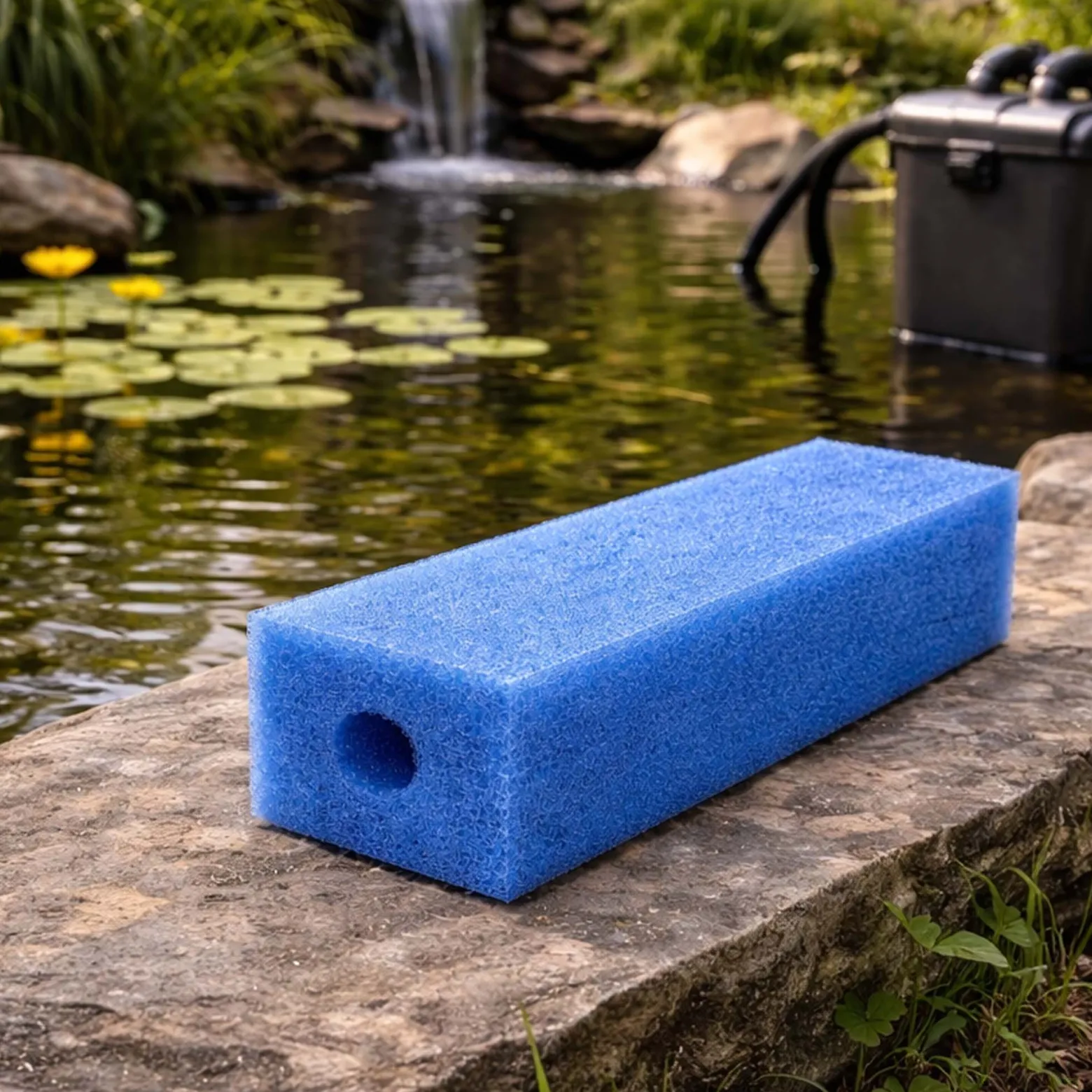SunSun Schaumstoffpatrone fein 9,5 x 9,5 x 50 cm, 32 mm Innendurchmesser, mittlere Porung, Filterpatrone für bestehende Filtersysteme