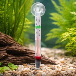 SunSun WDJ-02 Aquarium Thermometer -1–43 °C / 35–105 °F analoges Glasthermometer mit Saugnapf für Aquarium Temperatur, Terrarium oder Gewächshaus