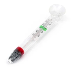 SunSun WDJ-02 Aquarium Thermometer -1–43 °C / 35–105 °F analoges Glasthermometer mit Saugnapf für Aquarium Temperatur, Terrarium oder Gewächshaus