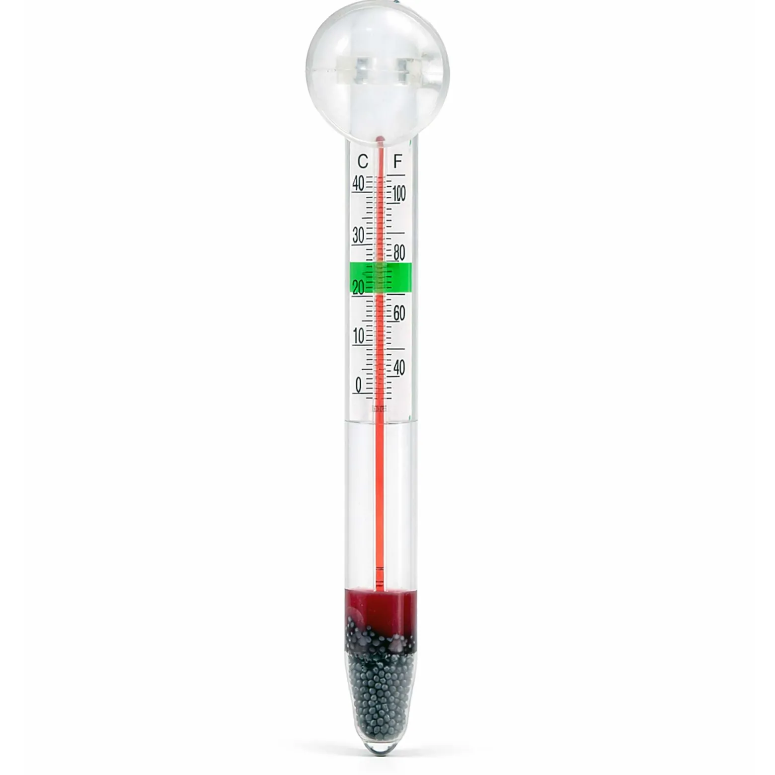 SunSun WDJ-02 Aquarium Thermometer -1–43 °C / 35–105 °F analoges Glasthermometer mit Saugnapf für Aquarium Temperatur, Terrarium oder Gewächshaus
