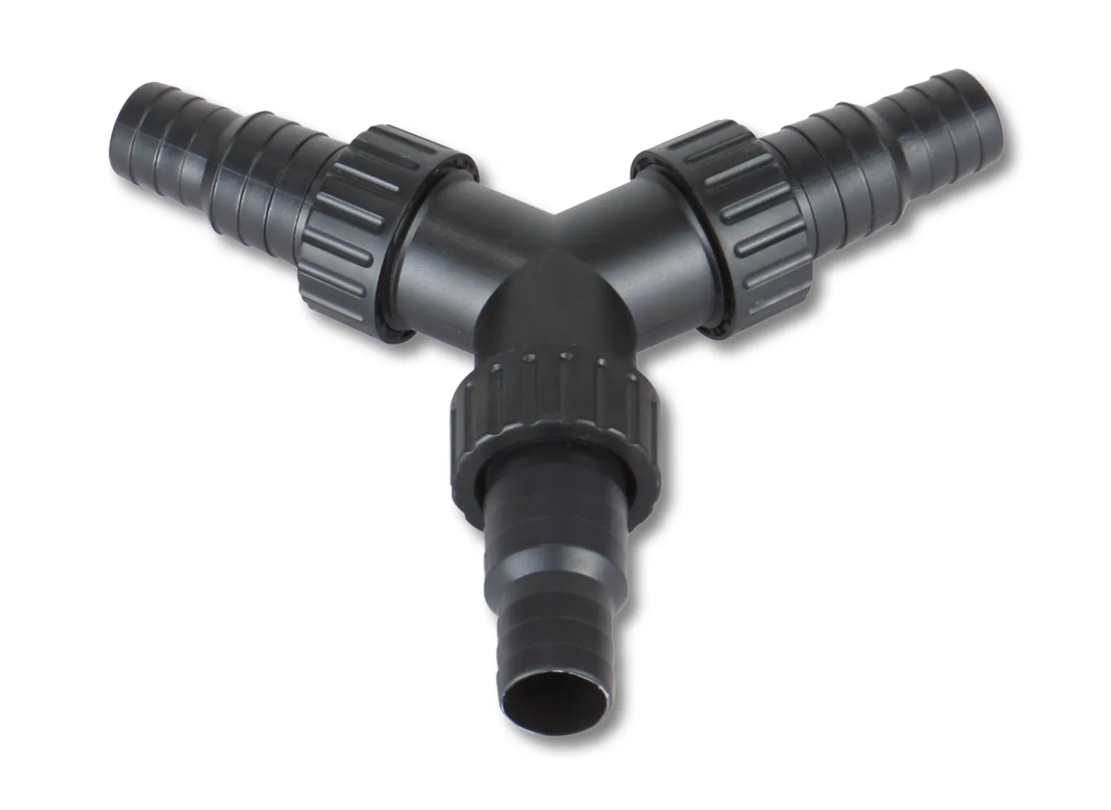 SunSun Y Verteiler 20/25mm (3/4" / 1") mit Stufentüllen zur Verbindung von z.B. Pumpen und Filtern für Teichpumpen und Wasserläufe