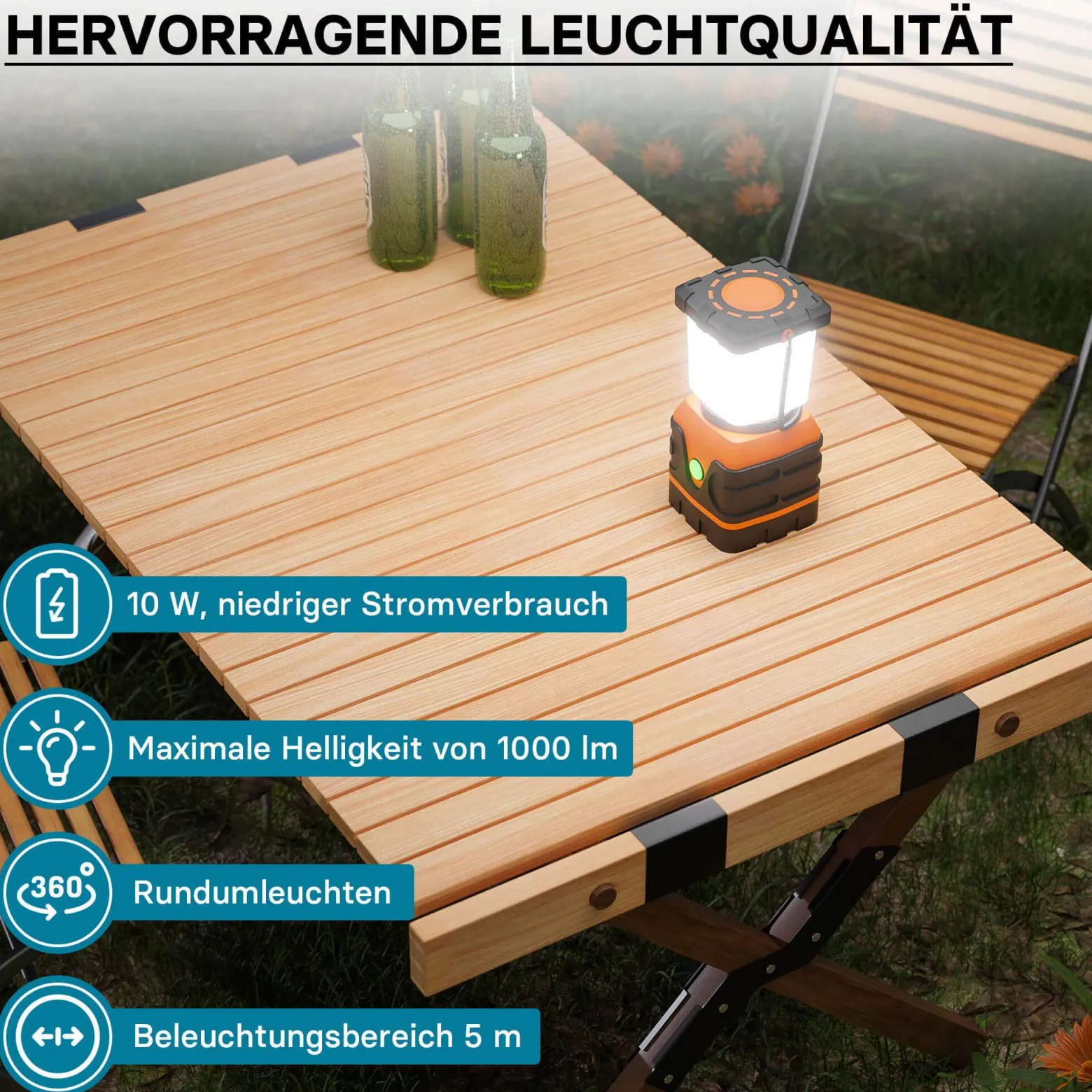 Toboli Batteriebetriebene Campinglampe mit 4 Leuchtmodi LED dimmbare Campingleuchte Outdoor Lampe Camping Licht Campinglaterne Zelt Lampe Batterie