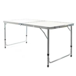 Toboli Campingtisch klappbar 120x60x70cm höhenverstellbar 54/61/70cm Klapptisch Aluminiumrahmen und Tischplatte aus MDF tragbarer Multifunktionstisch Buffettisch Camping Tisch Garten faltbar