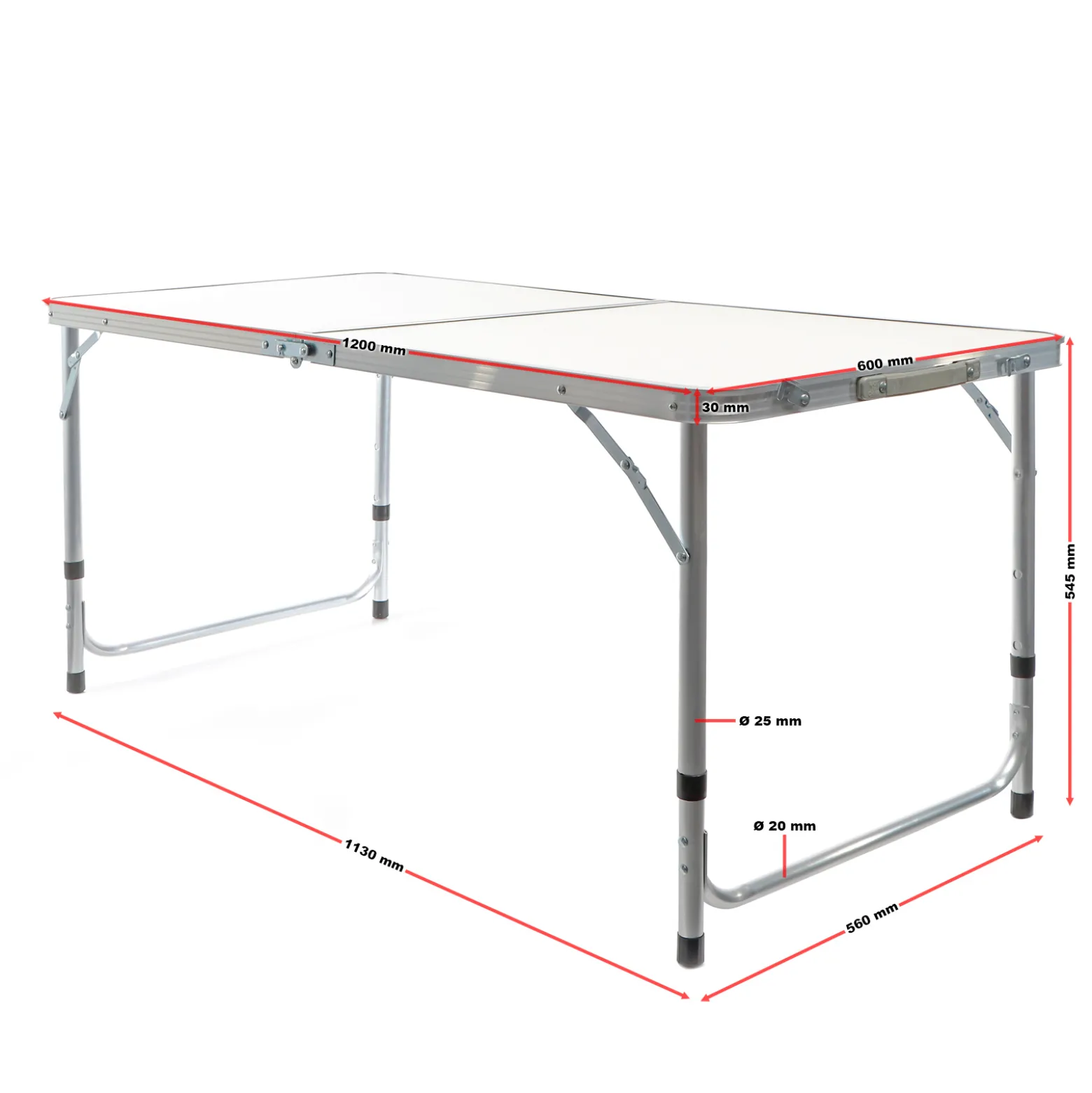 Toboli Campingtisch klappbar 120x60x70cm höhenverstellbar 54/61/70cm Klapptisch Aluminiumrahmen und Tischplatte aus MDF tragbarer Multifunktionstisch Buffettisch Camping Tisch Garten faltbar