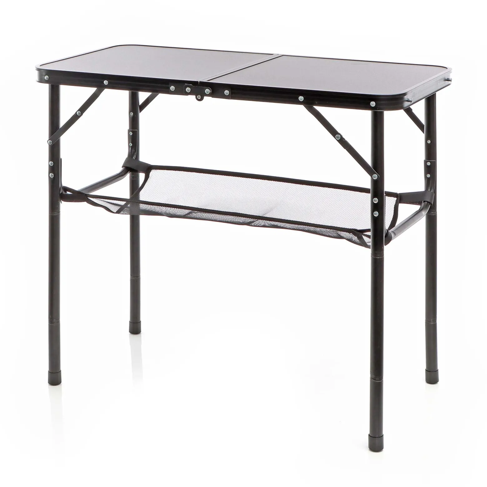Toboli Campingtisch Schwarz 80x40cm höhenverstellbar auf 31/45/56/70 cm Aluminium Klapptisch Falttisch Outdoor klappbarer Tisch für Camping, Garten und Balkon, Camping Tisch faltbar