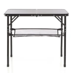 Toboli Campingtisch Schwarz 80x40cm höhenverstellbar auf 31/45/56/70 cm Aluminium Klapptisch Falttisch Outdoor klappbarer Tisch für Camping, Garten und Balkon, Camping Tisch faltbar