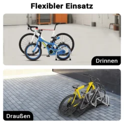 Toboli Fahrradständer für 2 Fahrräder 37,5x32x27cm aus verzinktem Stahl für drinnen und draußen geeignet für Boden- und Wandmontage Reihenparker Fahrradbügel