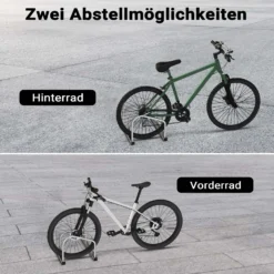 Toboli Fahrradständer für 2 Fahrräder 37,5x32x27cm aus verzinktem Stahl für drinnen und draußen geeignet für Boden- und Wandmontage Reihenparker Fahrradbügel