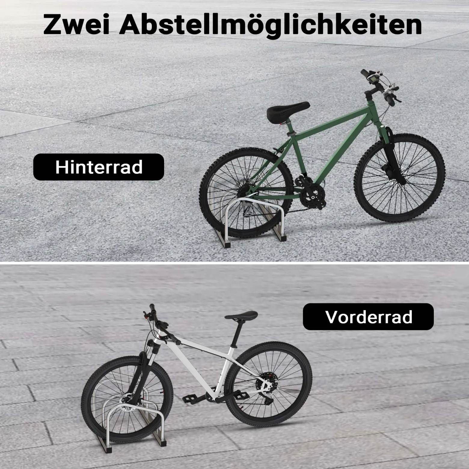 Toboli Fahrradständer für 2 Fahrräder 37,5x32x27cm aus verzinktem Stahl für drinnen und draußen geeignet für Boden- und Wandmontage Reihenparker Fahrradbügel