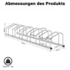 Toboli Fahrradständer für 6 Fahrräder 168x32x26 cm aus verzinktem Stahl für drinnen und draußen geeignet für Boden- und Wandmontage Reihenparker Fahrradbügel