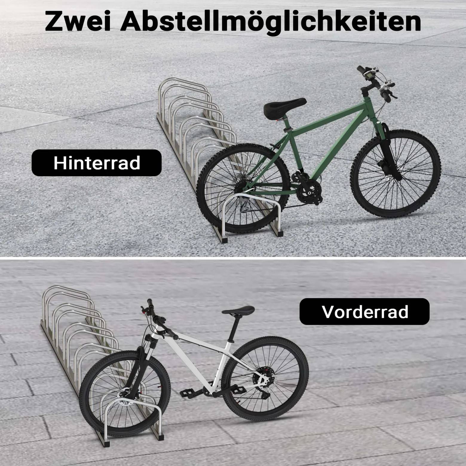 Toboli Fahrradständer für 6 Fahrräder 168x32x26 cm aus verzinktem Stahl für drinnen und draußen geeignet für Boden- und Wandmontage Reihenparker Fahrradbügel