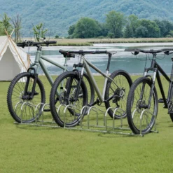 Toboli Fahrradständer für 6 Fahrräder 168x32x26 cm aus verzinktem Stahl für drinnen und draußen geeignet für Boden- und Wandmontage Reihenparker Fahrradbügel