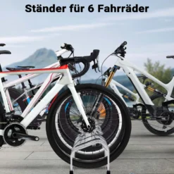 Toboli Fahrradständer für 6 Fahrräder 168x32x26 cm aus verzinktem Stahl für drinnen und draußen geeignet für Boden- und Wandmontage Reihenparker Fahrradbügel