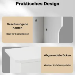 Toboli Heizkörperverkleidung weiß 78 x 19 x 82 cm, Heizkörperabdeckung aus MDF, Holzverkleidung für Heizkörper, Heizung stilvoll verkleiden
