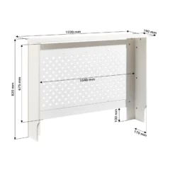 Toboli Heizkörperverkleidung weiß 112 x 19 x 82 cm, Heizkörperabdeckung aus MDF, Holzverkleidung für Heizkörper, Heizung stilvoll verkleiden