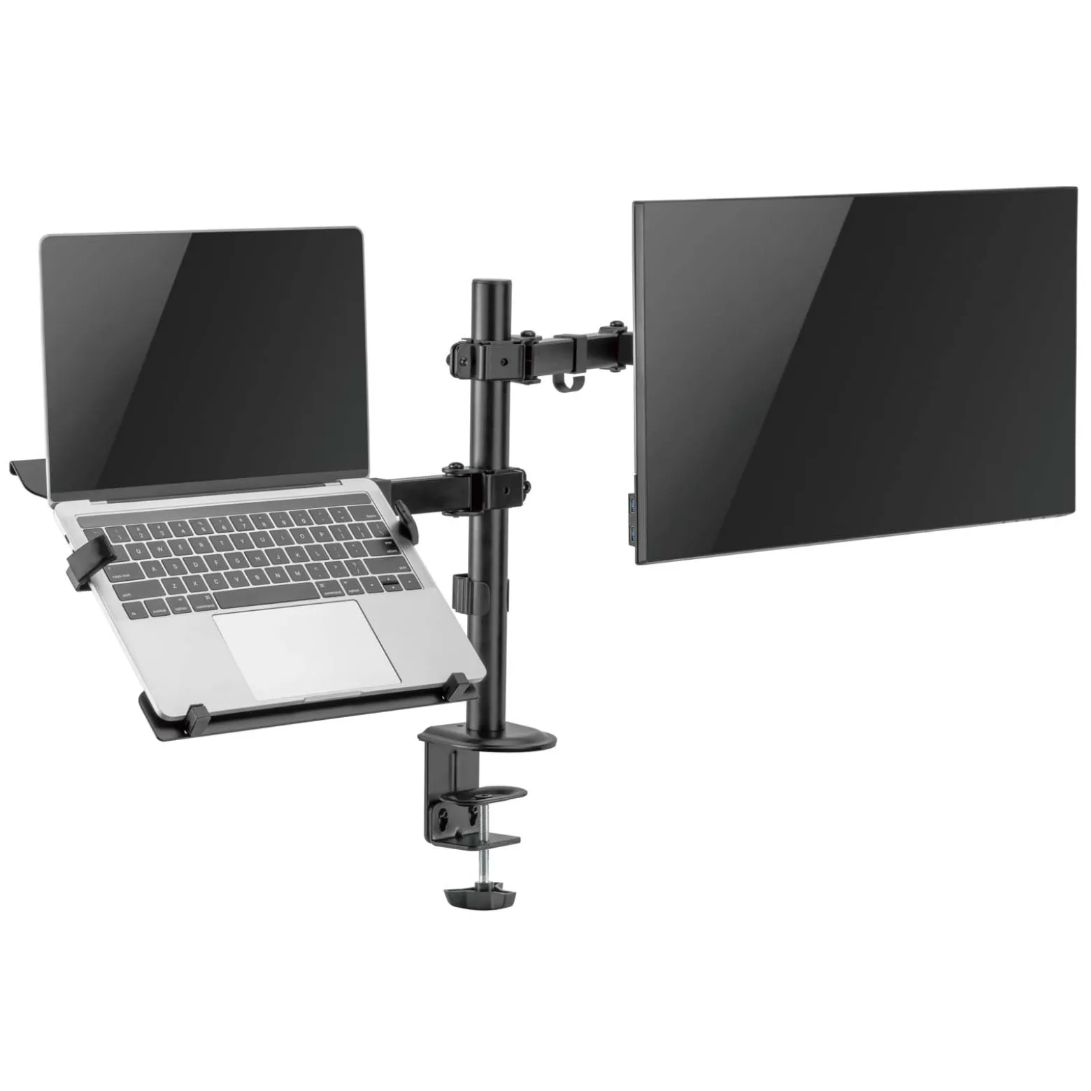 Toboli 2in1 Halterung für Monitor und Laptop Monitorhalter und Notebookhalter VESA 75x75/100x100