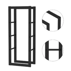 Toboli Kaminholzregal außen und innen, bis 100 kg Traglast, 100 x 25 x 40 cm, Brennholzständer aus pulverbeschichtetem Metall, Feuerholzregal freistehend