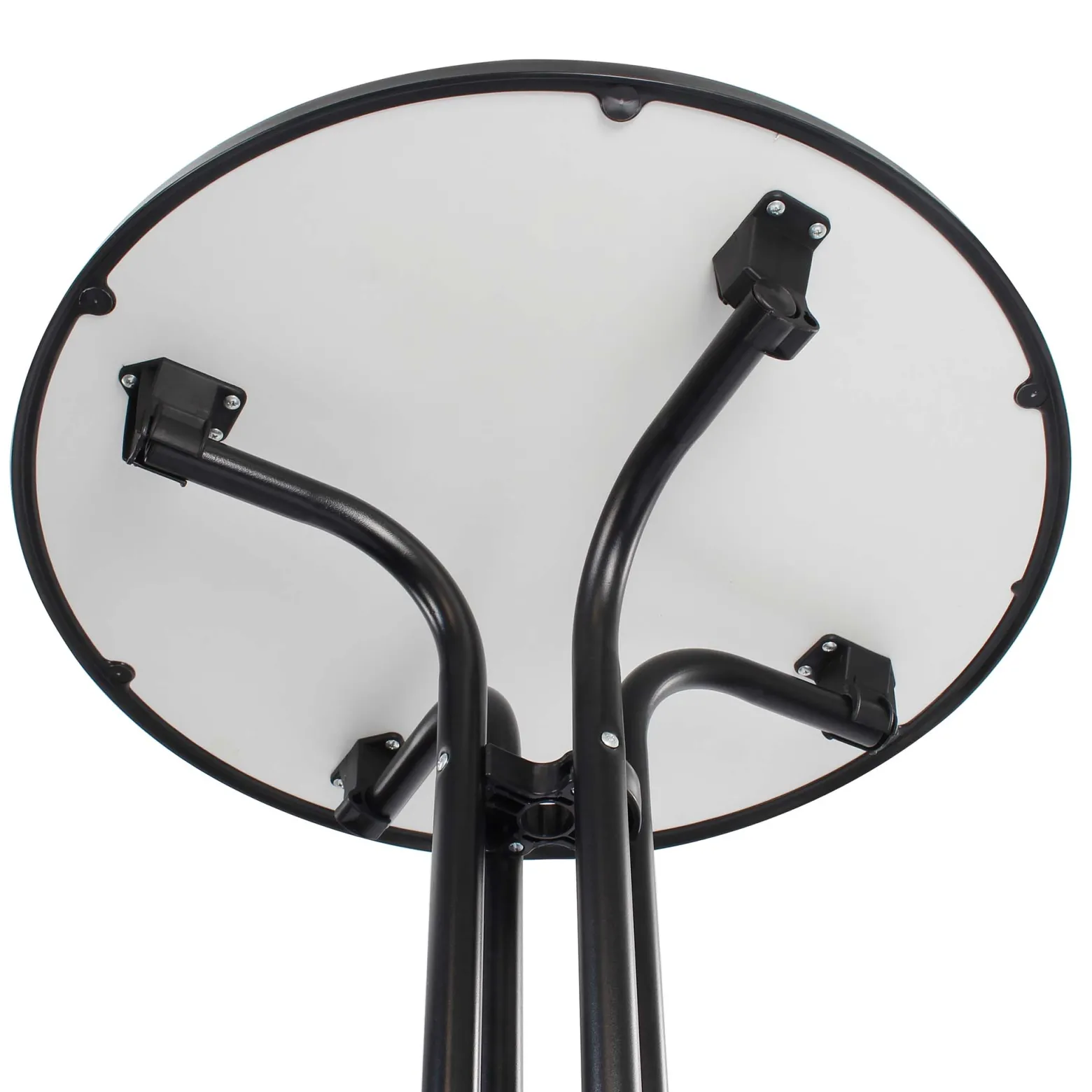 Toboli klappbarer Bistrotisch in Schwarz Ø80cm runder Stehtisch Indoor/Outdoor Klapptisch 110cm hoch