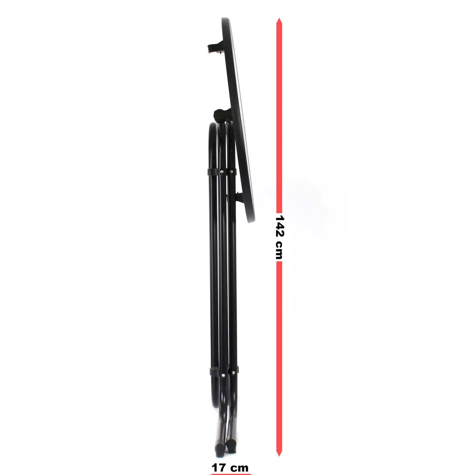 Toboli klappbarer Bistrotisch in Schwarz Ø80cm runder Stehtisch Indoor/Outdoor Klapptisch 110cm hoch