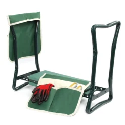 Toboli Kniestuhl für Garten, Kniehocker bis 150 kg, Kniehocker mit zwei Taschen, Kniebank mit gepolsterter Fläche, Gartenhocker zum Knien und Sitzen