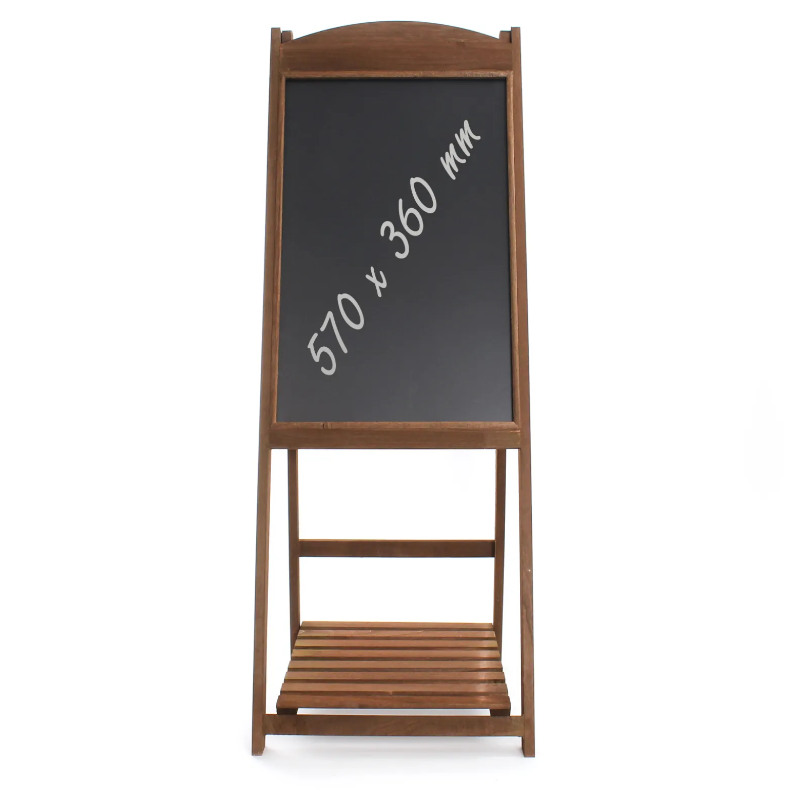 Toboli Kundenstopper Holz 42x112cm Gehwegaufsteller mit Kreidetafel und Blumenregal als Werbetafel
