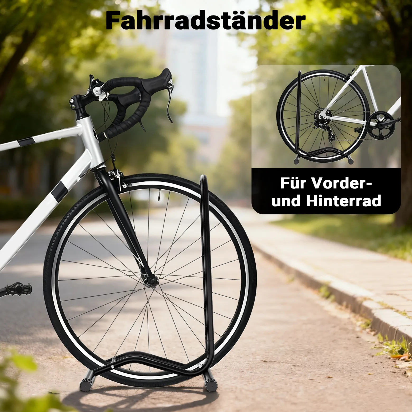Toboli Mobiler Fahrradständer für ein Fahrrad bis 60mm Reifenbreite Montageständer Bodenständer für Reparatur, Montage usw.