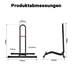 Toboli Mobiler Fahrradständer für ein Fahrrad bis 60mm Reifenbreite Montageständer Bodenständer für Reparatur, Montage usw.