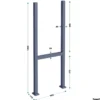 Toboli Paketbox Ständer Anthrazit 610 x 115 x 1500 mm, Standfuß mit 2 Pfosten für Briefkasten Paketkasten Mailbox, Briefkastenständer aus Stahl für Standbriefkasten